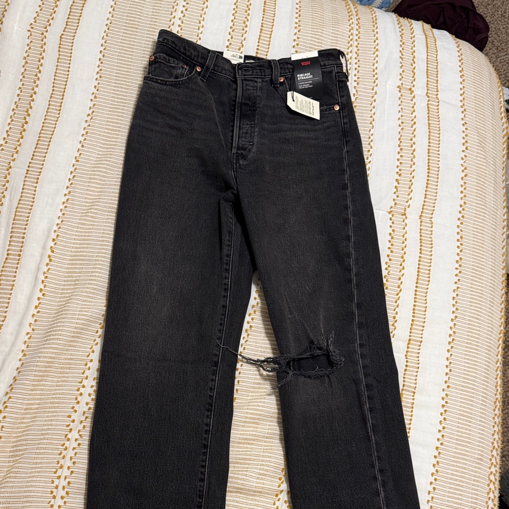 Levi's Charcoal Distressed Denim